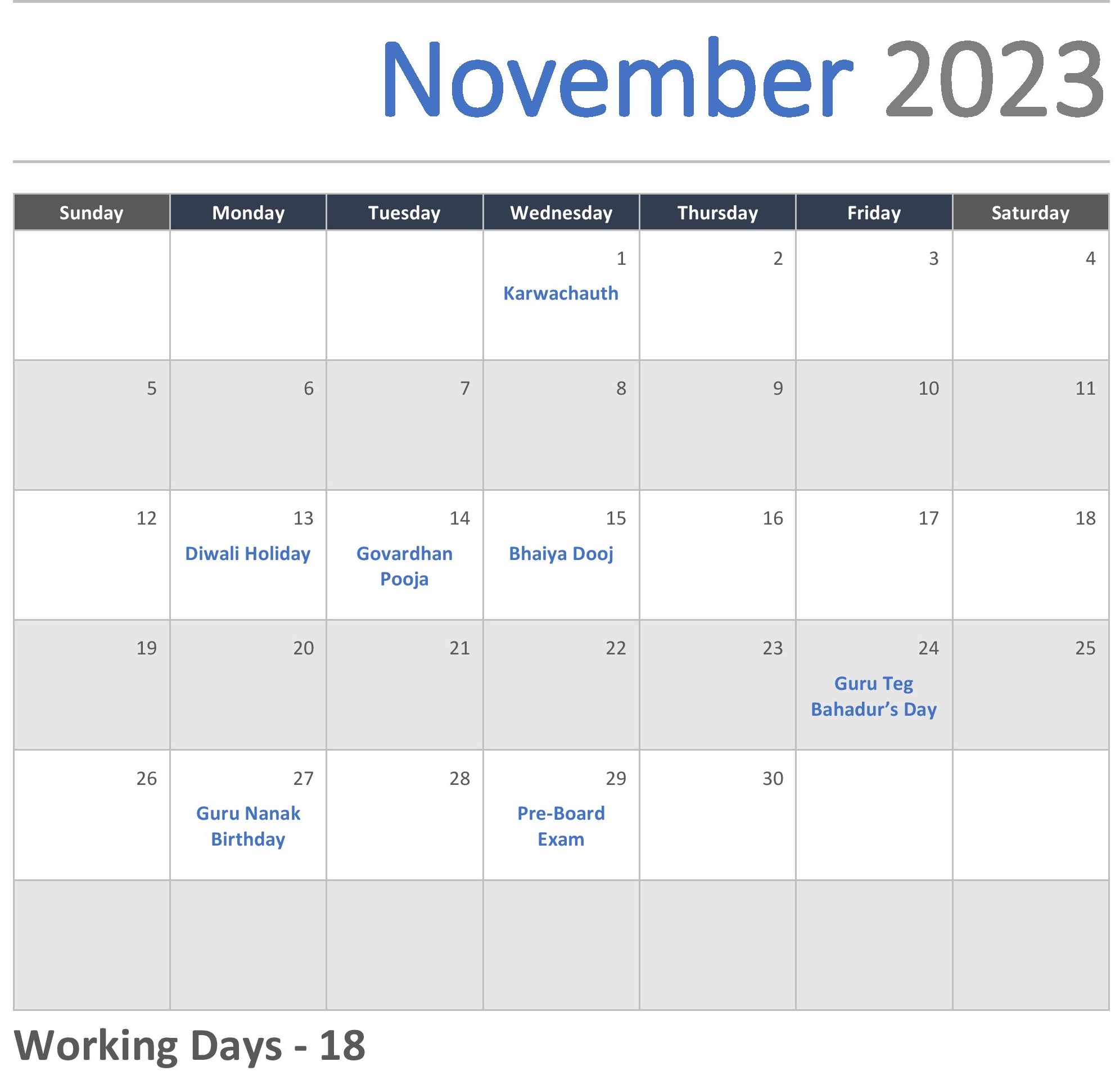 JKG Calendar